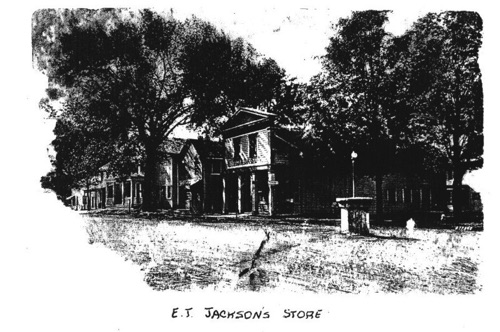 EJ Jackson's Store at the corner of Academy Ave & Main St. Circa 1880. chs-001046